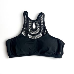 Calia | Black High Neck Swimsuit Bikini Top